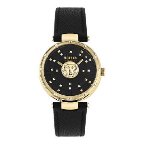 Versus Versace Womens Moscova Gold 38mm Strap Fashion Watch - Dial: Red, Band: Red