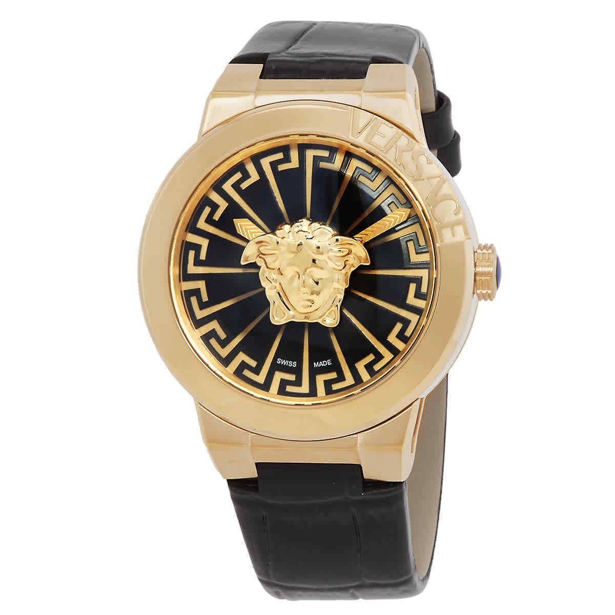 Versace Medusa Infinite Quartz Black Dial Ladies Watch VE3F00222