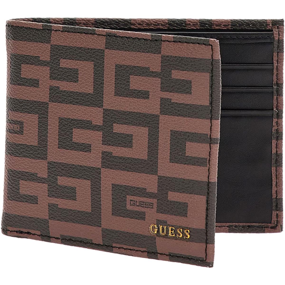 Guess Vezzola Mens Smart Wallet In Chocobrown BLACK BROWN