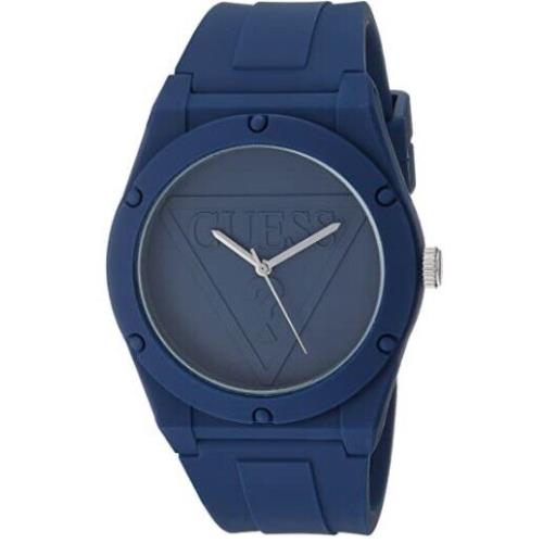 Guess Navy Blue Silicone Strap and Case Analog Men`s 42mm Women`s Watch U0979L4