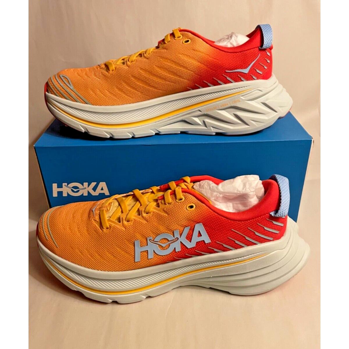 Size 9D - Hoka Men`s Shoes Bondi X in Fiesta / Amber Yellow