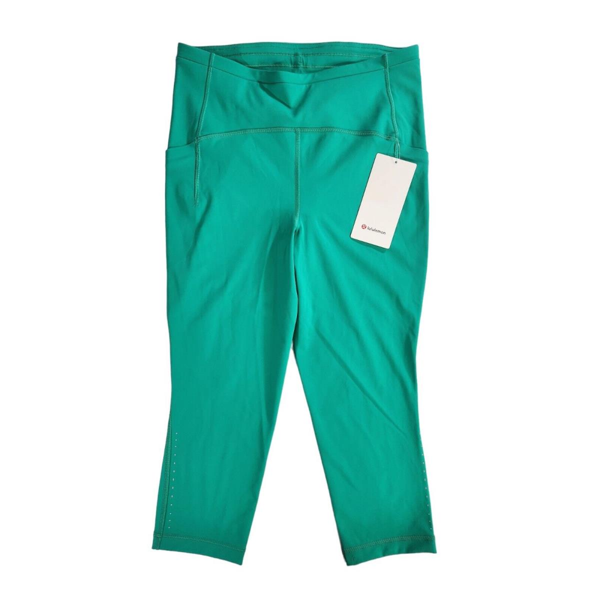 Lululemon Swift Speed HR Crop 21 Kelly Green Women`s Size 10