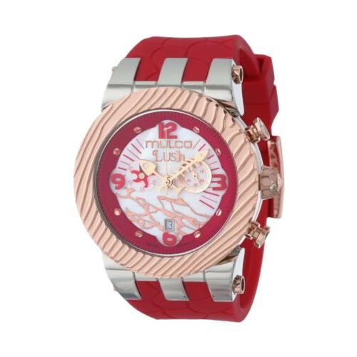 Mulco Women`s Swiss Quartz Chronograph Watch with Red Silicone Strap MW5-2365-06