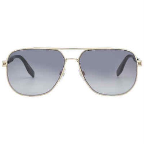 Marc Jacobs Grey Shaded Navigator Men`s Sunglasses Marc 633/S 0J5G/9O 60 - Frame: Gold, Lens: Grey