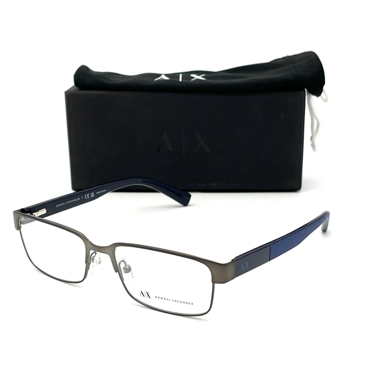 Armani Exchange AX1017 6084 Matte Gunmetal Blue / Demo Lenses 54mm Eyeglasses