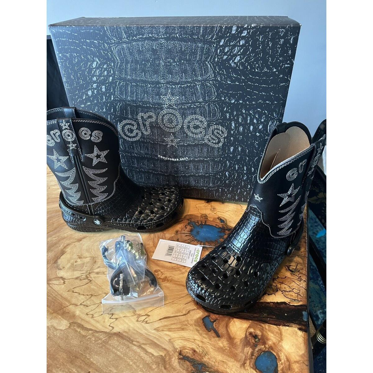 Crocs Classic Black Cowboy Boot Mens 5 /women`s 7 Never Worn Tags Still On