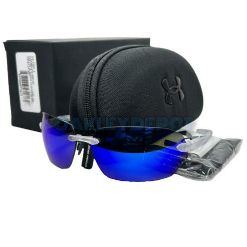 Under Armour UA Fire 2 Matte Clear/shiny Blue Sunglasses 48 - Frame: , Lens: Blue