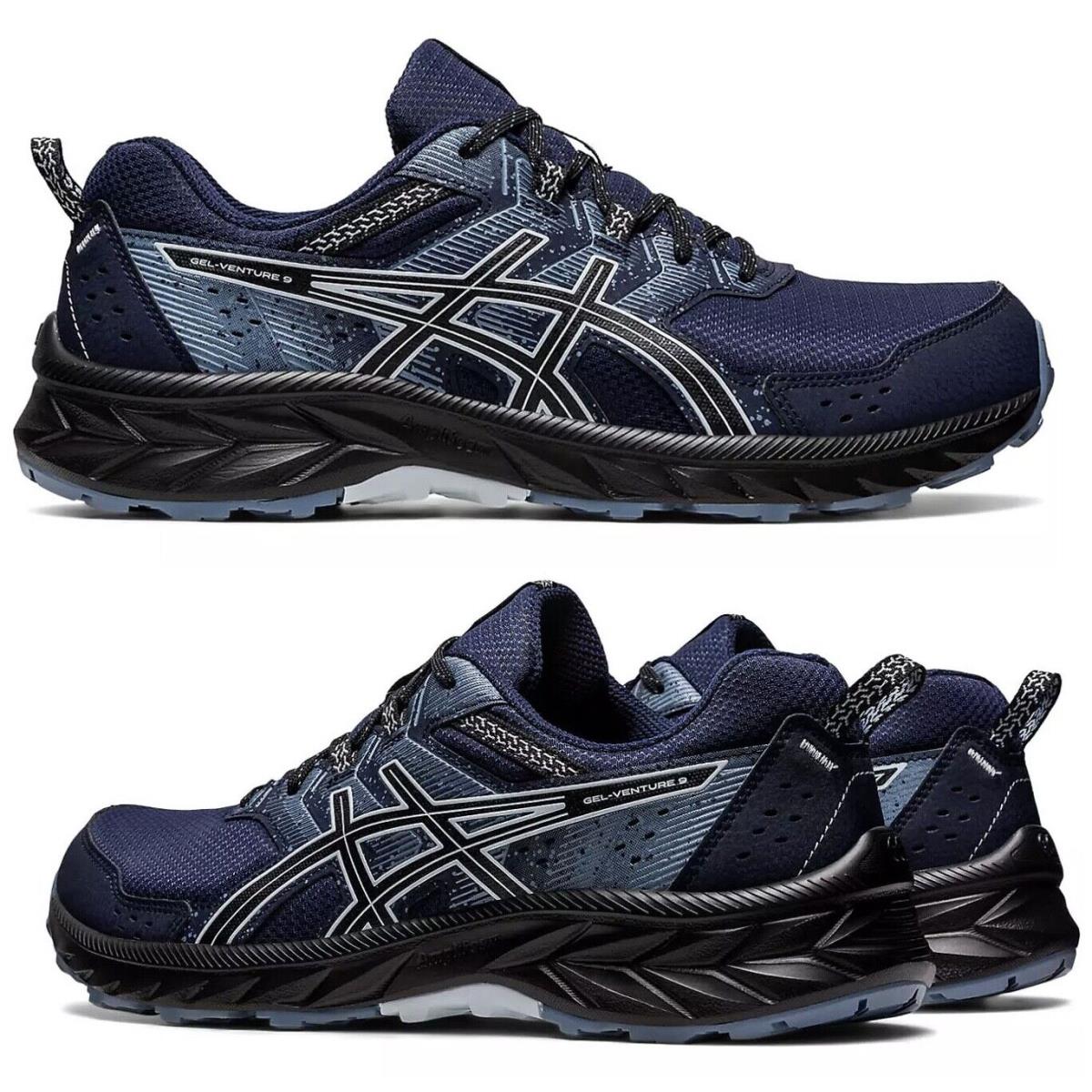 Asics Men`s Athletic Sneakers Running Shoes Casual Navy Blue All Sizes