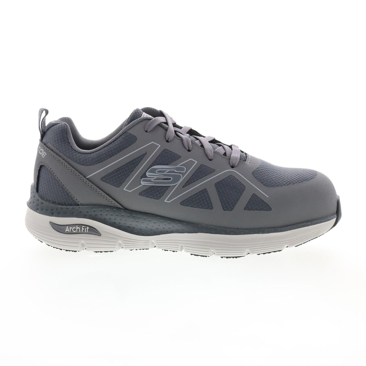 Skechers Arch Fit Slip Resistant Vigorit 200152 Mens Gray Athletic Work Shoes