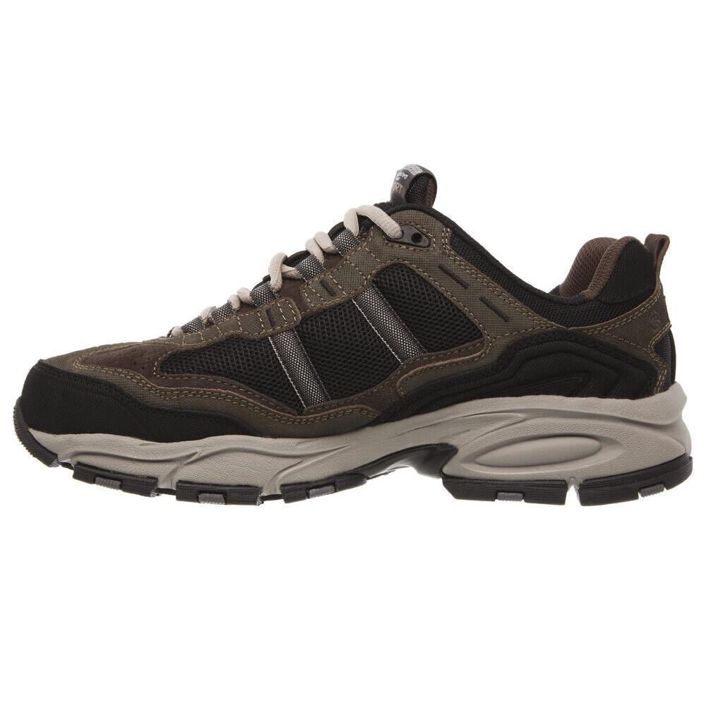 Mens Skechers Vigor 2.0 Trait Brown Leather Sneaker Shoes