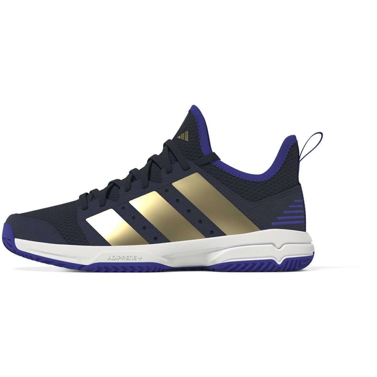 Adidas Unisex-child Stabil Indoor Running Shoe Team Navy Blue/Matte Gold/Lucid Blue