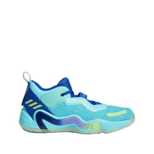 Adidas Men D.o.n. Issue 3 Basketball Shoes H68039 Aqua/blue/cyan - Blue