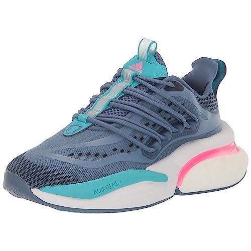 Adidas Women`s Alphaboost V1 Running Shoe Crew Blue/Lucid Pink/Lucid Cyan