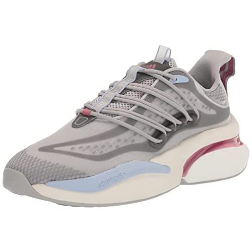 Adidas Women`s Alphaboost V1 Running Shoe Grey/Pink Strata/Blue Dawn