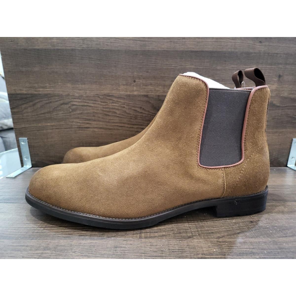 Vince Camuto Men`s Lieven Suede Chelsea Boots Scout Tan 11.5M