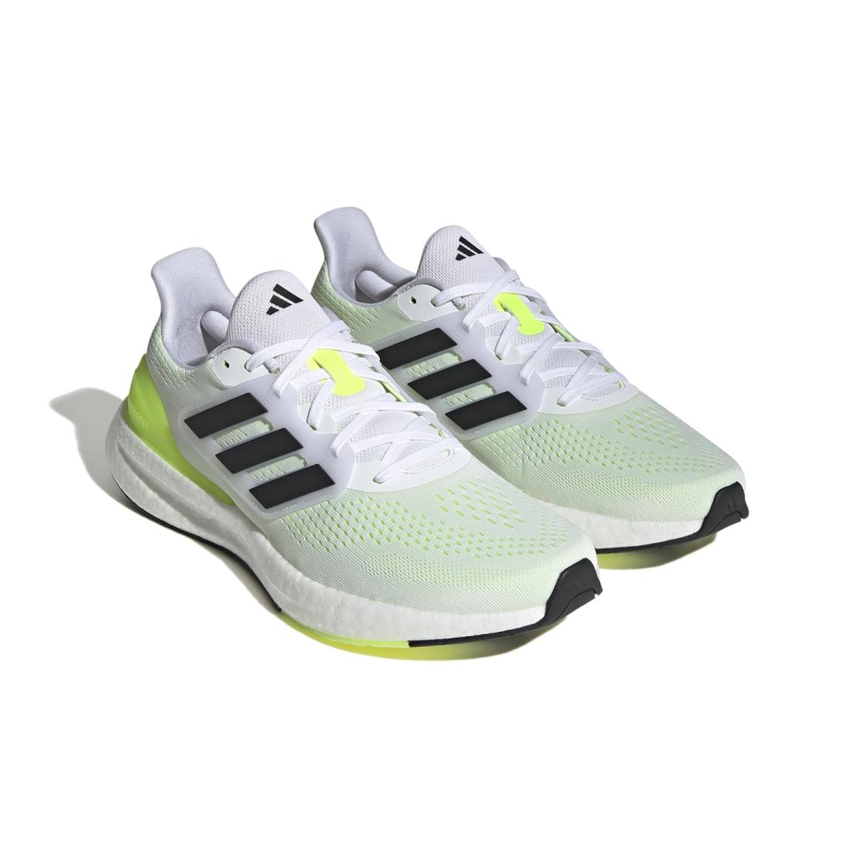Man`s Sneakers Athletic Shoes Adidas Running Pureboost 23 Footwear White/Core Black/Lucid Lemon