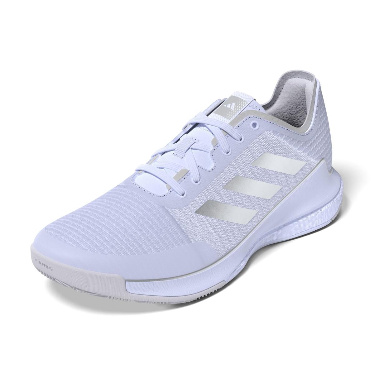Adidas Women`s Crazyflight Indoor Court Shoe White/Silver Metallic/Grey
