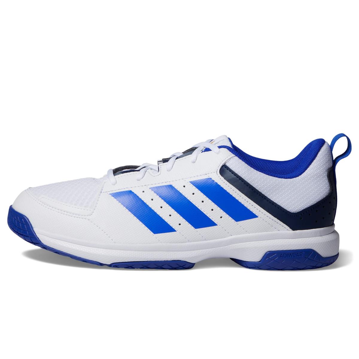 Adidas Men`s Ligra 7 Track and Field Shoe White/Lucid Blue/Team Navy Blue