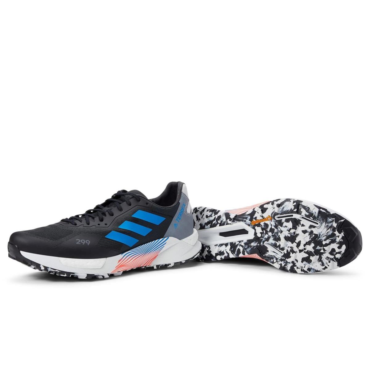 Adidas Men Terrex Agravic Ultra Trail Running Shoes H03179 Black - Core Black/Blue Rush/Crystal White