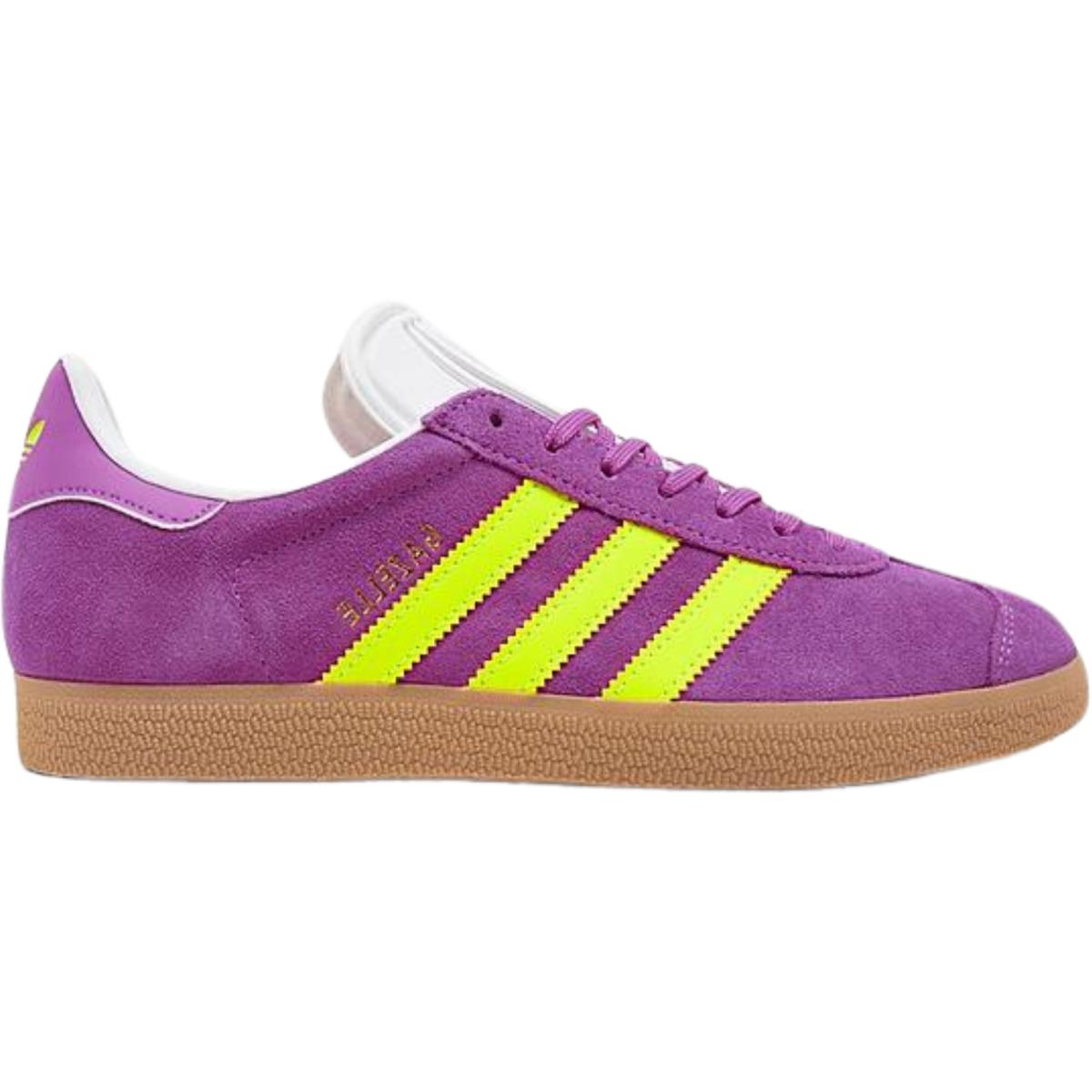 Adidas Originals Gazelle Women`s Casual Shoes All Colors US Sizes 6-11 Purple Burst/Solar Yellow/Off White