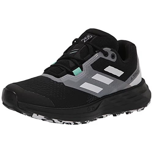 Adidas Women`s Terrex Two Flow Trail Running Shoe Core Black/Crystal White/Clear Mint