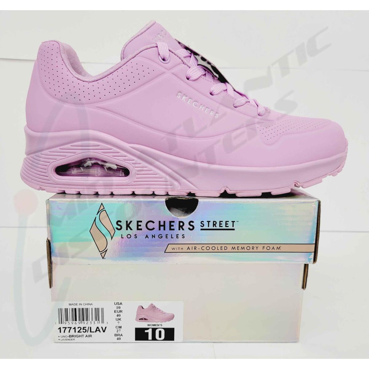 Skechers Street Uno-bright Air Lavender Women`s Size 10 Shoes Sneaker 177125/LAV