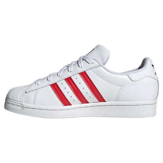 Women Adidas Superstar Tennis Shoes Sneakers Size 7.5 White Red Gold HQ1903