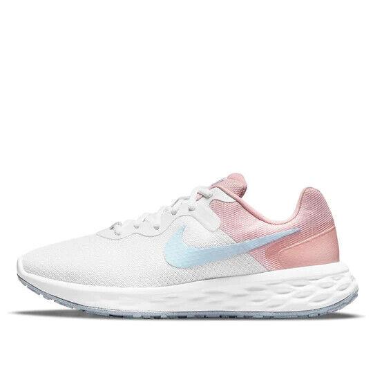 Nike Revolution 6 DC3729-100 Women`s Pink White Running Sneaker Shoes PAW58 - Pink White