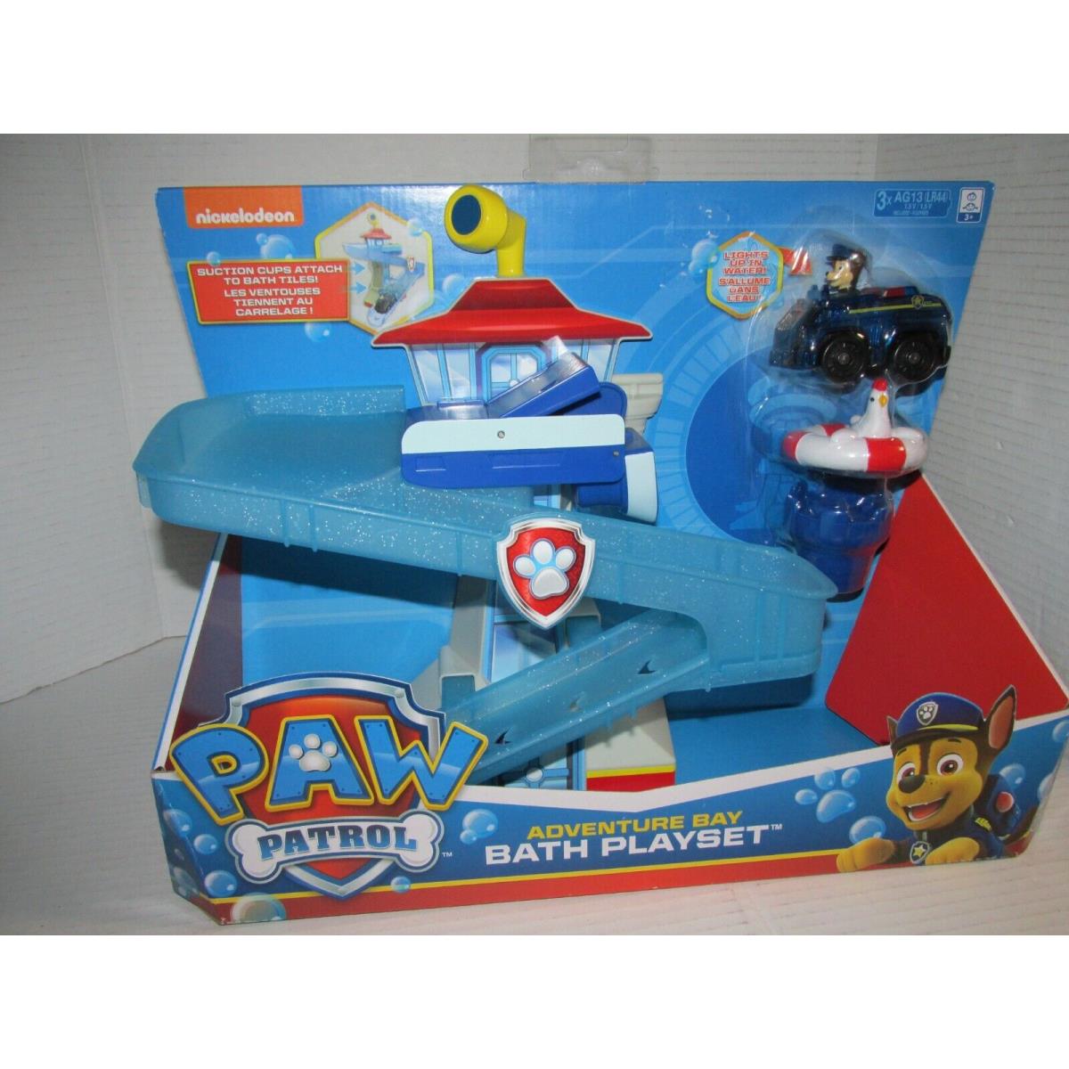 Adventure Bay Bath Playset Light-up Chase Paw Patrol with Vehicle Toy