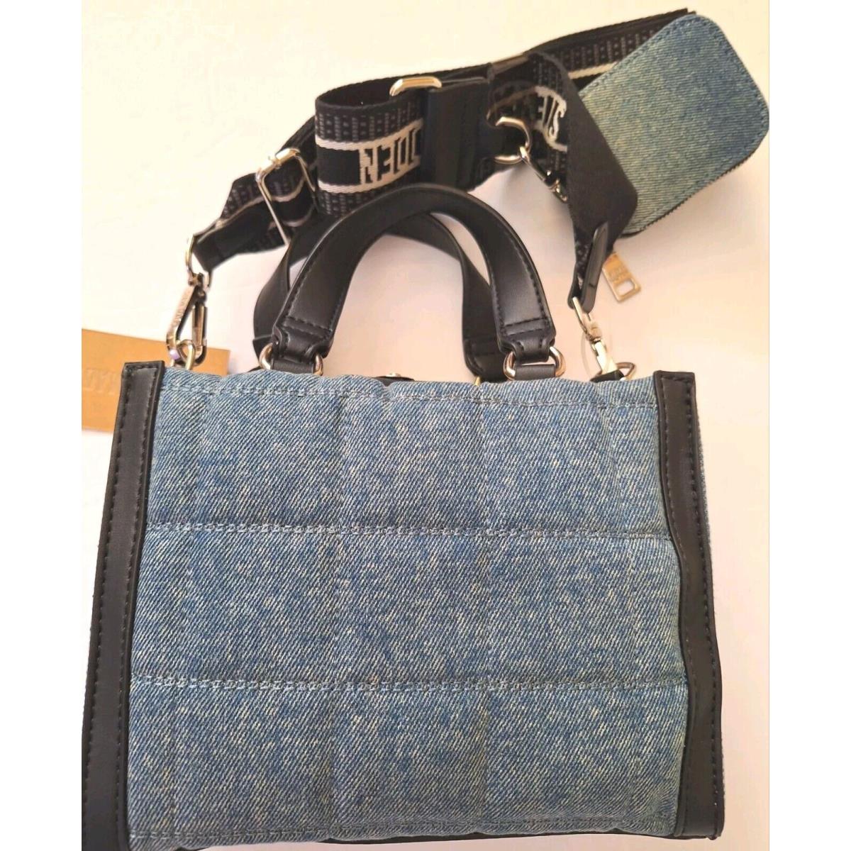 Steve Madden Mini Blivona Tote Bag. 2 Tone Denim. Top Handle Crossbody Strap