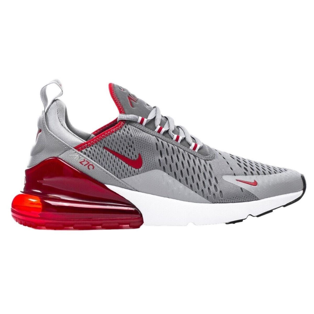 Nike Air Max 270 Men`s Casual Shoes All Colors US Sizes 7-14 Particle Grey/University Red