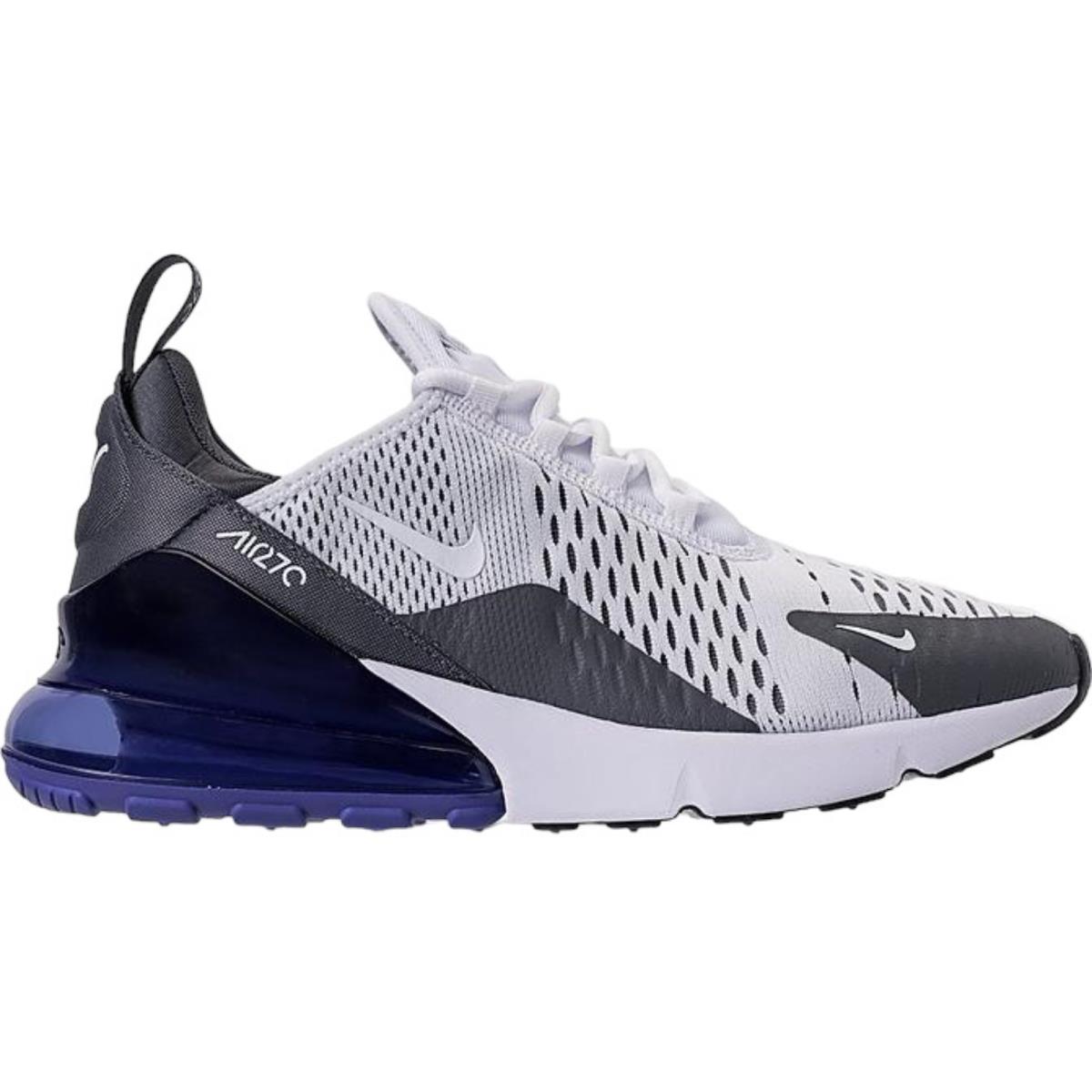 Nike Air Max 270 Men`s Casual Shoes All Colors US Sizes 7-14 White/Persian Violet/Dark Grey