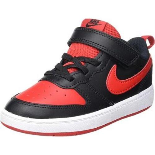Toddler Nike Court Borough Low 2 Black/university Red-white BQ5453 007
