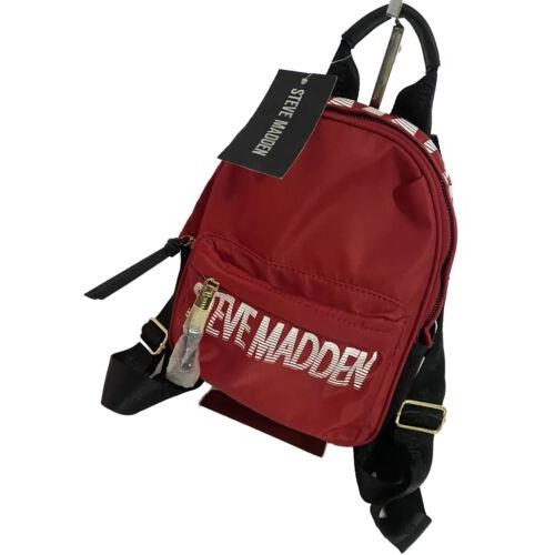 Steve Madden Mini Force Backpack Purse Red Nylon Logo