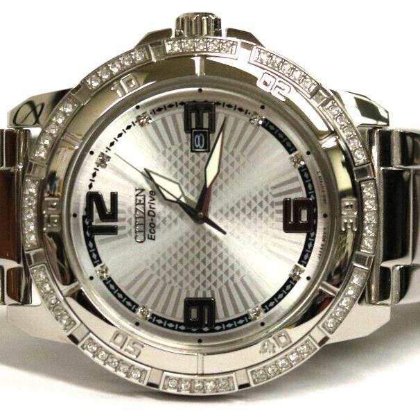 Citizen Eco Drive Weekender Stainless Crystal Accent Watch 44MM AW1343-54Q