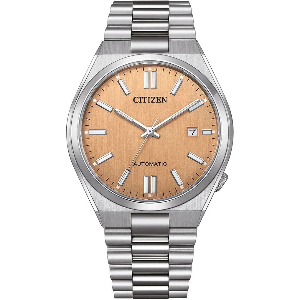 Citizen Tsuyosa Automatic Sapphire Beige Dial Men`s Watch NJ0159-86Z - Dial: Beige, Band: Silver, Bezel: Silver