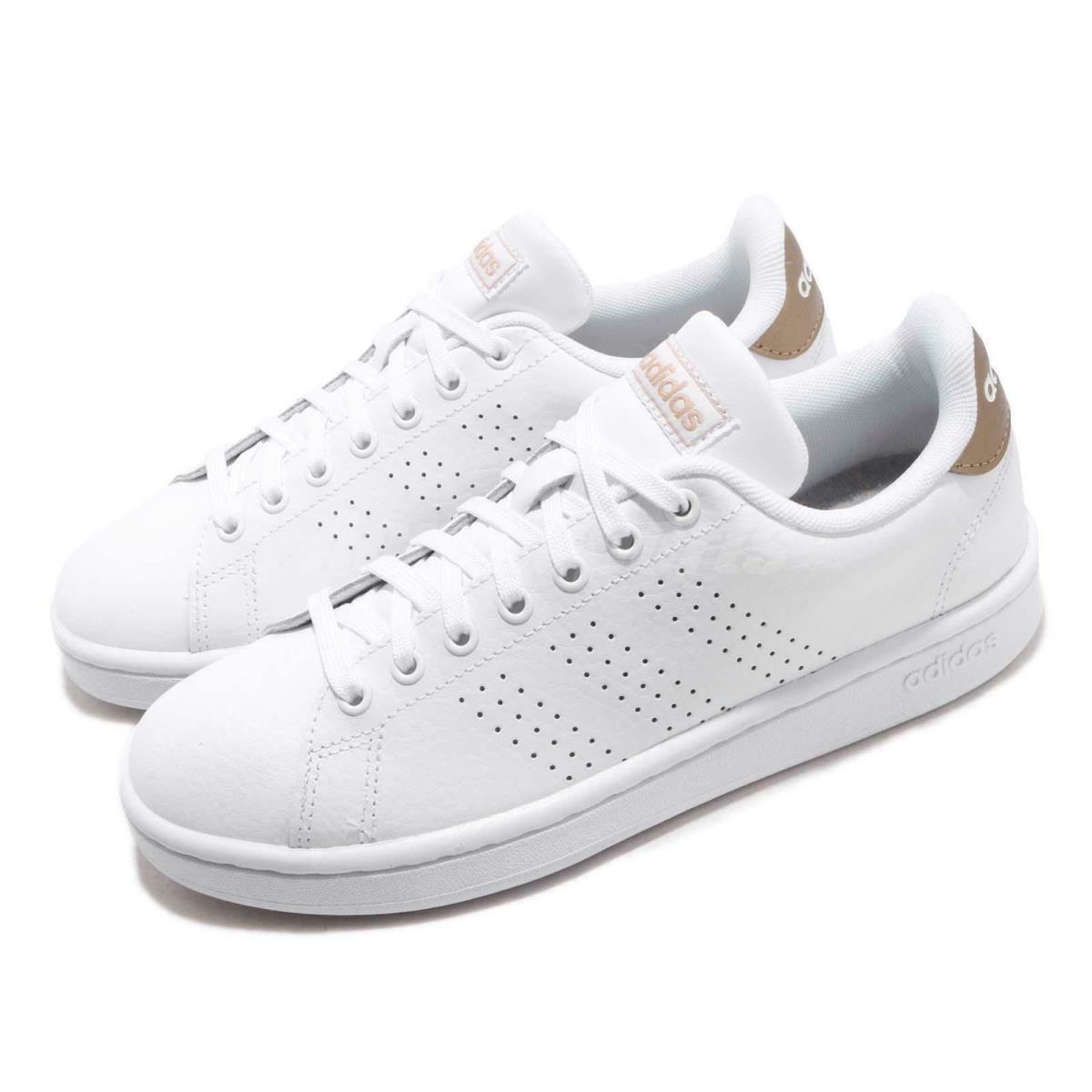 Adidas Advantage White Copper Metallic Womens SZ 10 Casual Shoes Sneaker F36223