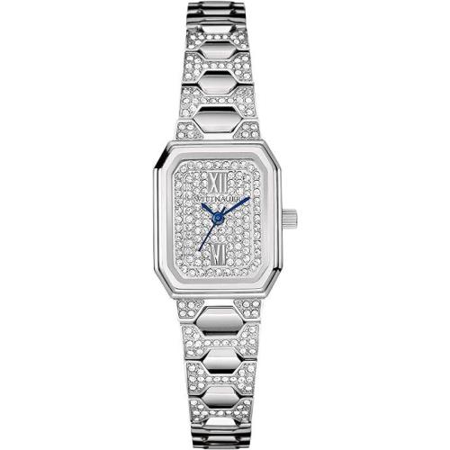 Wittnauer Womens Crystal-accent Rectangular Stainless Steel Bracelet Watch WN405