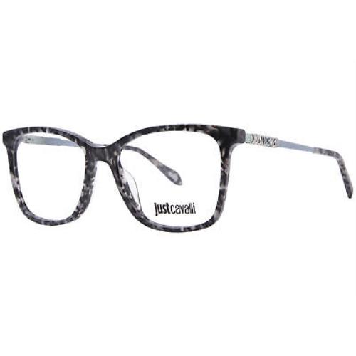 Just Cavalli VJC007 09SX Eyeglasses Frame Women`s Transparent Grey/havana 53mm