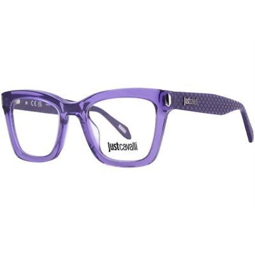 Just Cavalli VJC003V 06LA Eyeglasses Women`s Transparent Violet Full Rim 50mm