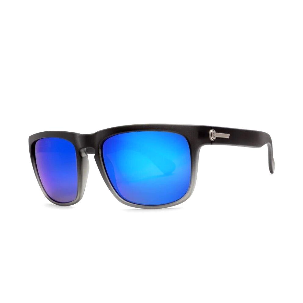 Electric Knoxville Sunglasses Baltic Matte Black Clear with Blue Chrome Lens