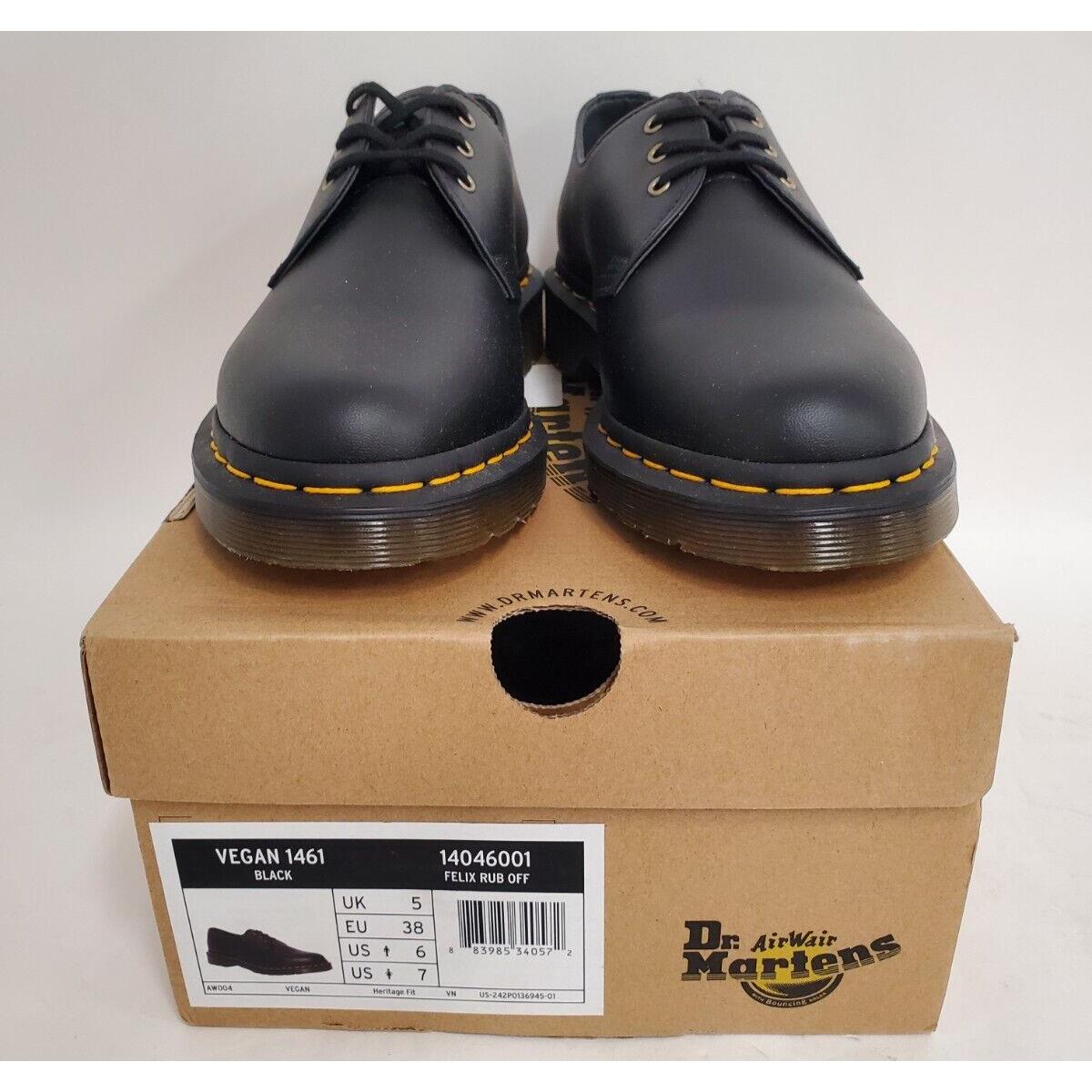 Dr. Doc Martens Unisex Adult Vegan Oxford Shoes Size 6 Men 7 Women - Black