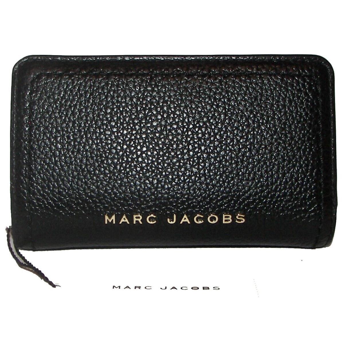 Marc Jacobs Black Leather Leather Bifold Zip Wallet
