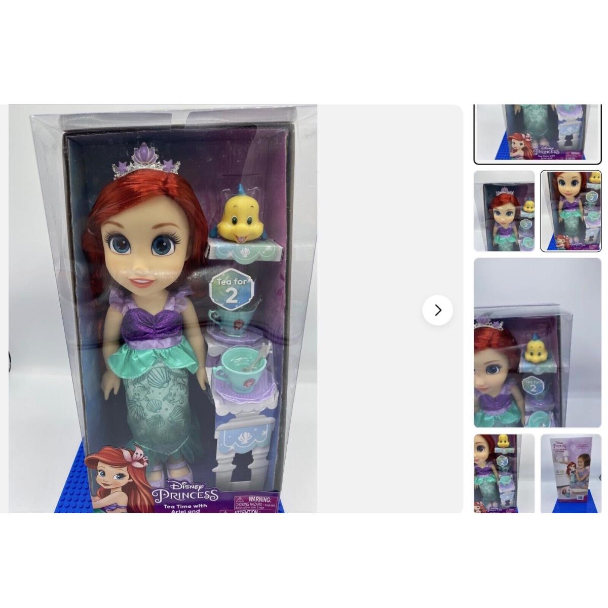 Disney Princess Tea Time For Two with 14 Inch Doll Pet - Pick Your Favorite Ariel & Flounder
