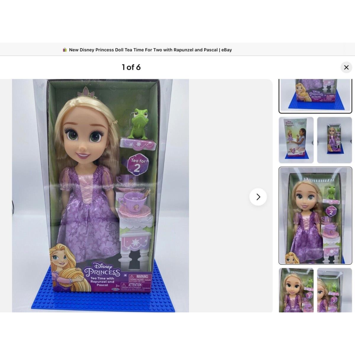 Disney Princess Tea Time For Two with 14 Inch Doll Pet - Pick Your Favorite Rapunzel & Pascal