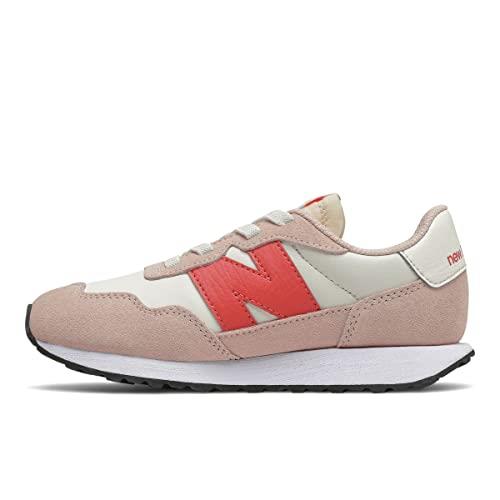 New Balance Unisex-child Kids 237 Bungee Sneaker Oyster Pink/Mars Red