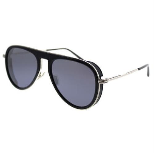 Jimmy Choo Carl Pjp 96 Blue Silver Aviator Men`s Sunglasses Silver Mirror Lens