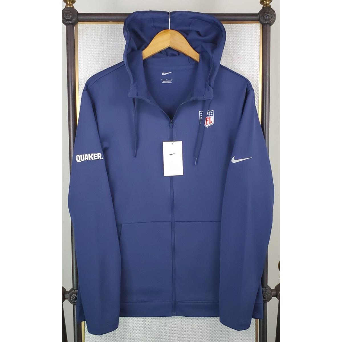 Nike Golf x Nfl x Quaker Size Medium Full Zip Hooded Jacket Blue Pockets