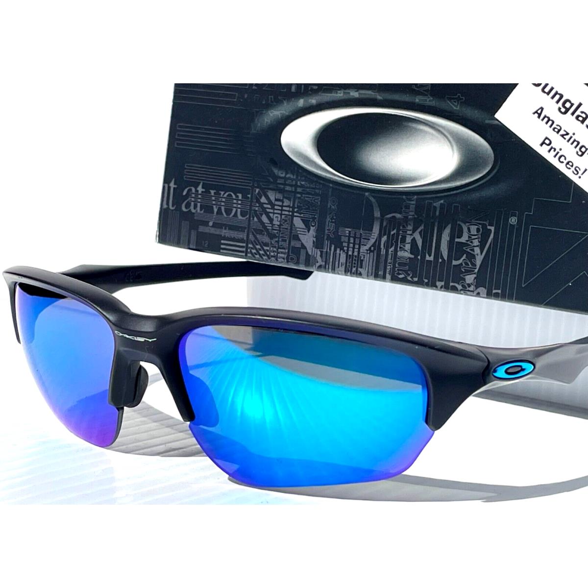 Oakley Flak Beta Matte Black Polarized Sapphire Blue Lens Sunglass 9363-13