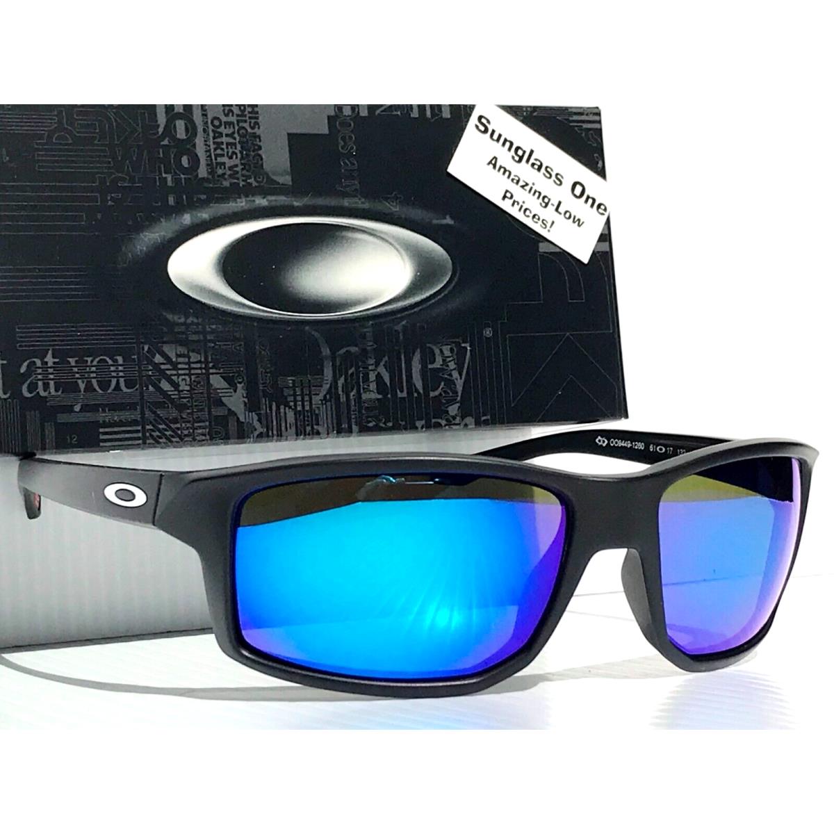 Oakley Gibston Matte Black Polarized Prizm Sapphire Iridium Sunglass 9449-12